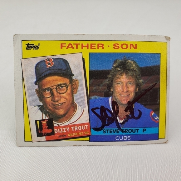 Steve Dizzy Trout Signed Autographed Baseball Card 1985 Topps #142 Red Sox Cubs - Picture 1 of 12